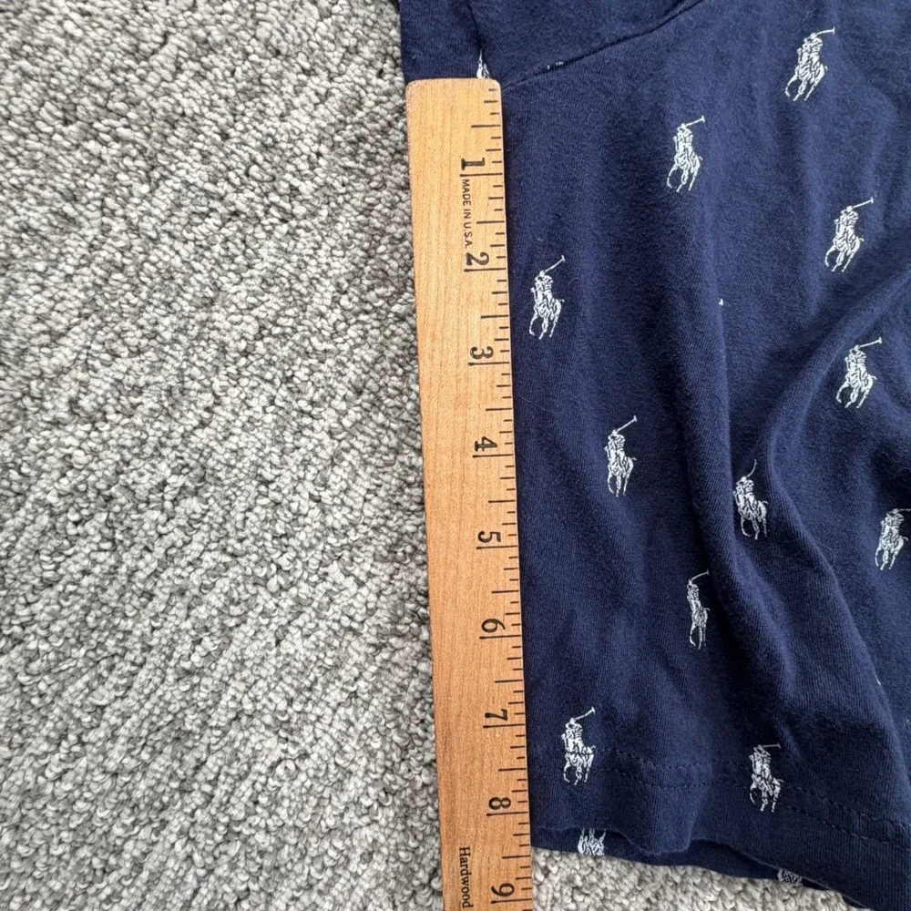Polo Ralph Lauren Sleep Shorts Men 2X Navy Blue All Over Pony Logo Knit Lounge